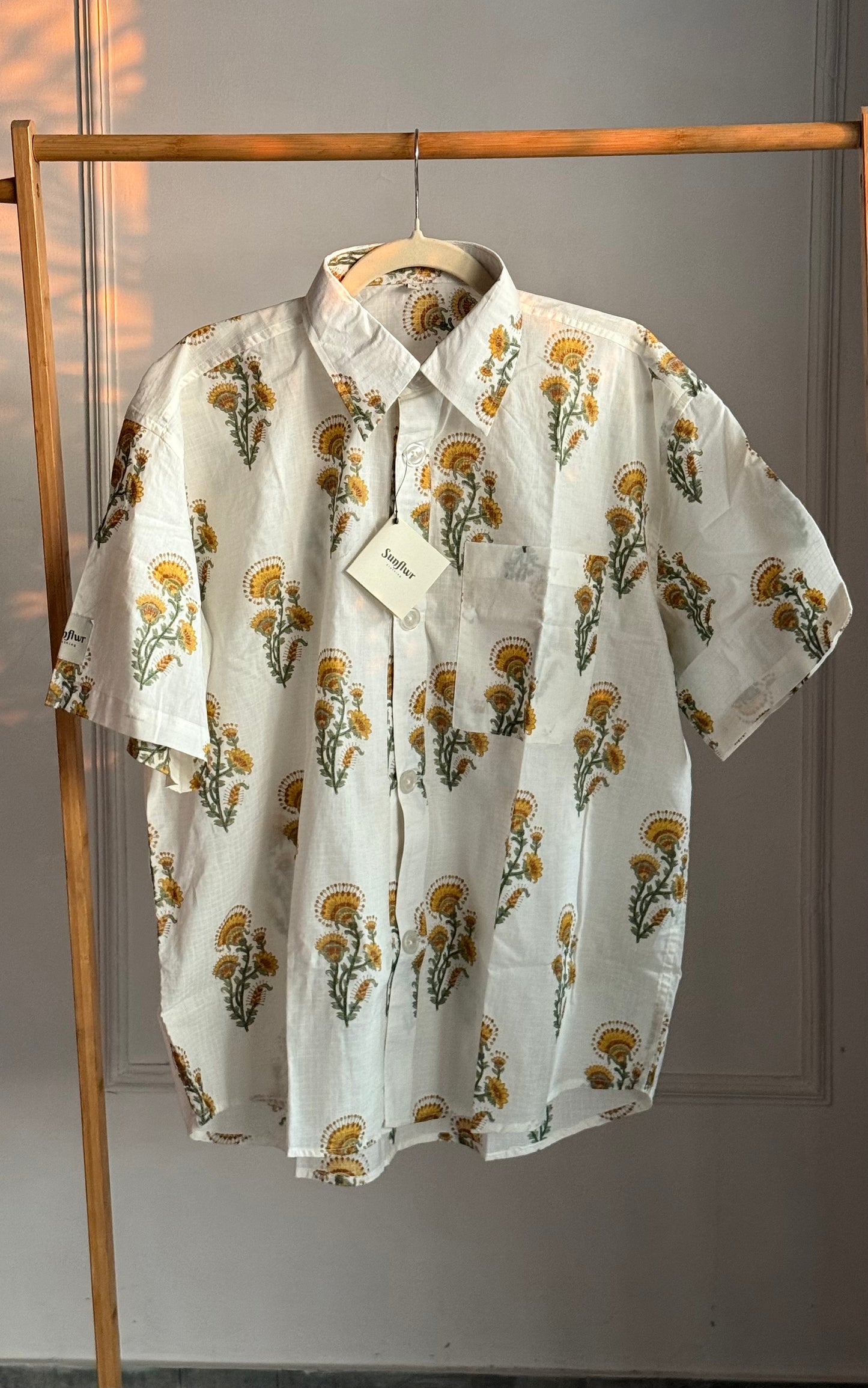 Yellow Kali Floral Oversized Shirt