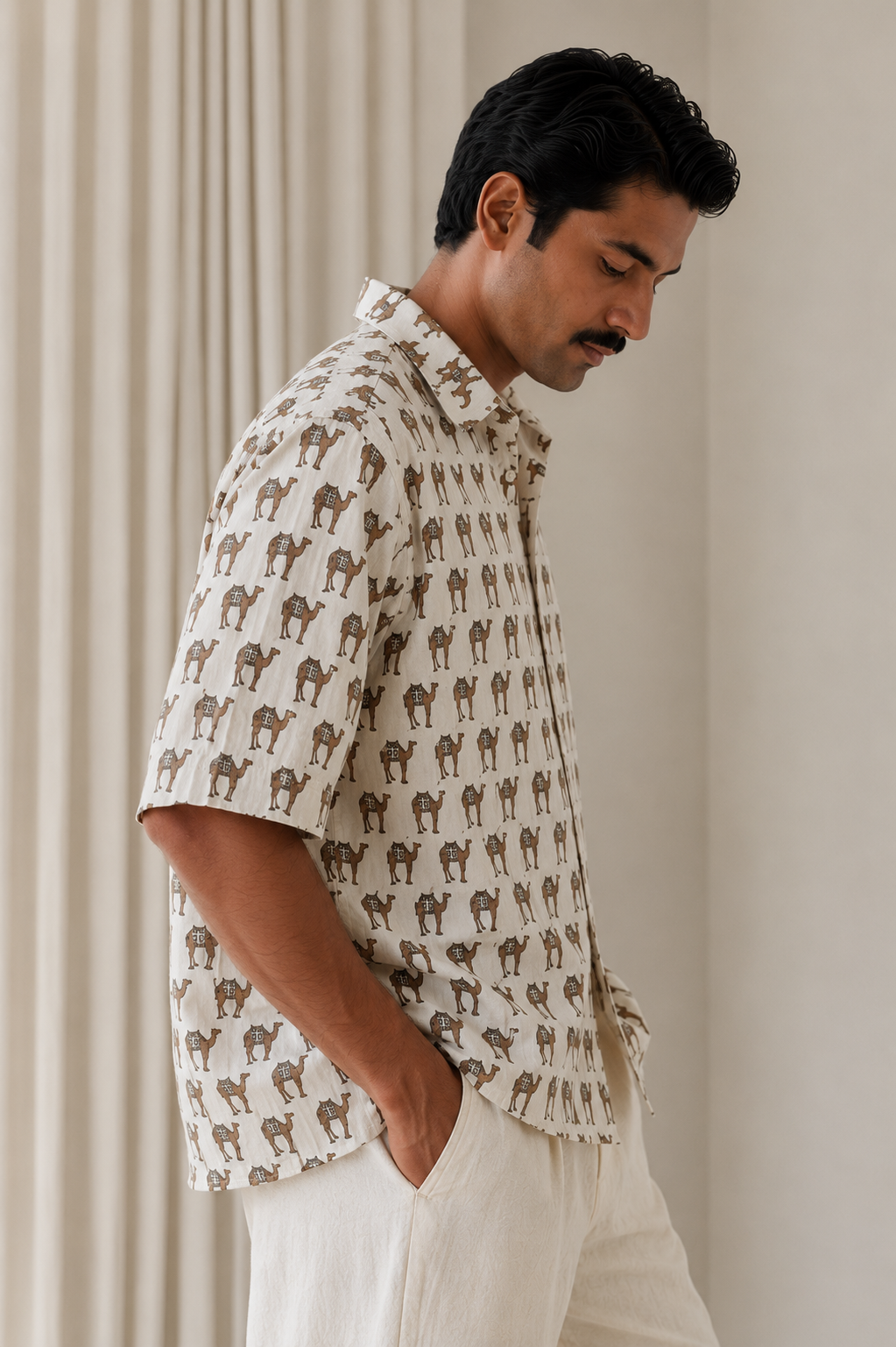 SunFlwr Signature Oversized Shirt Fit- Brown Oonth Shirt