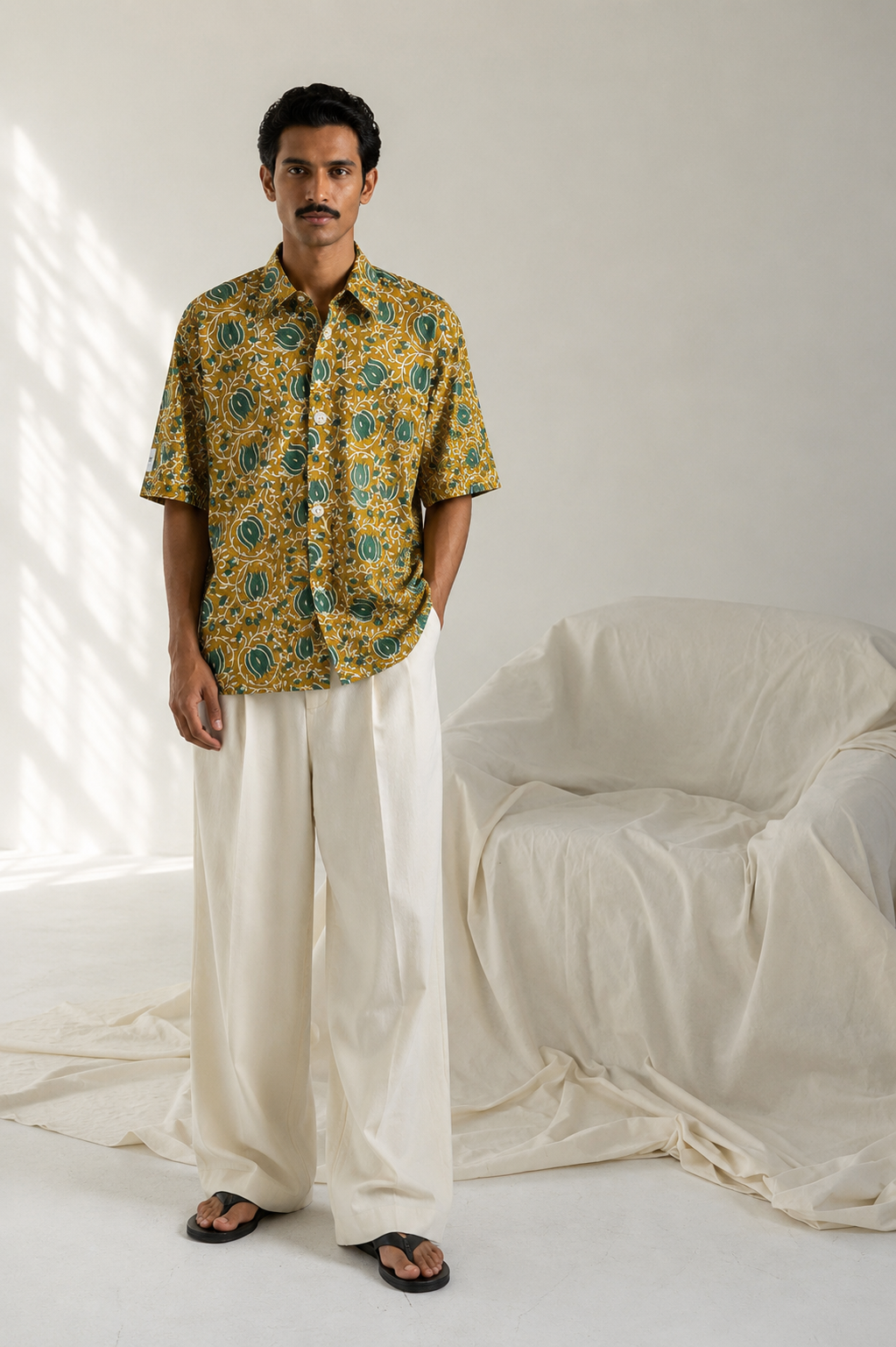 Mustard Green Oversized Shirt