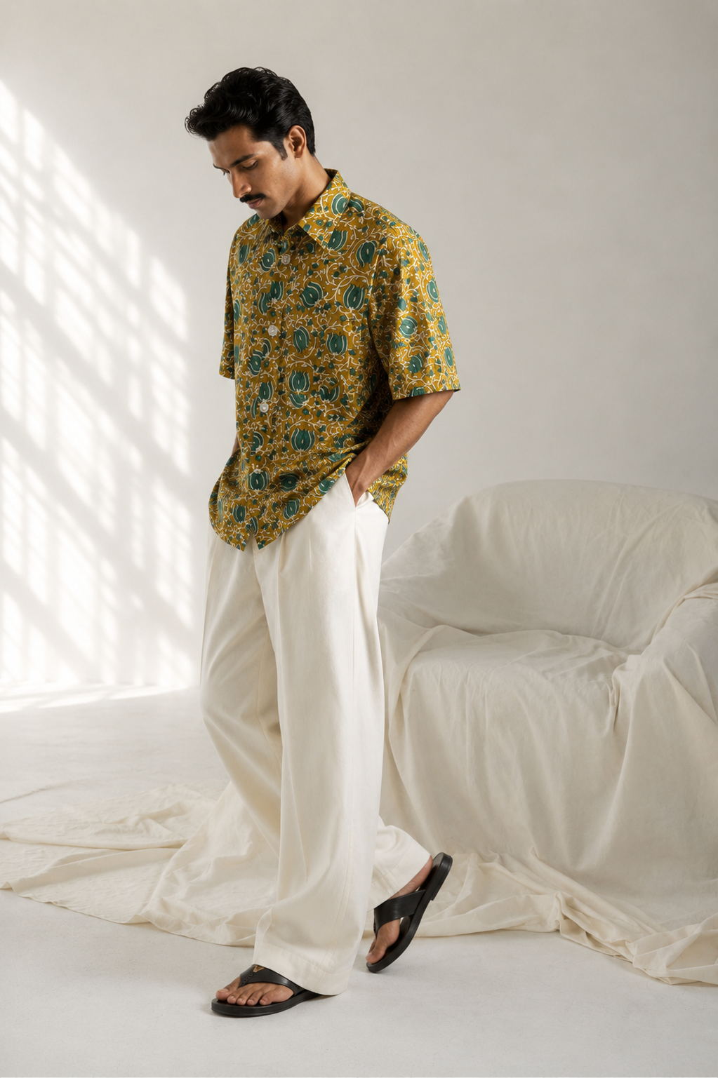 Mustard Green Oversized Shirt