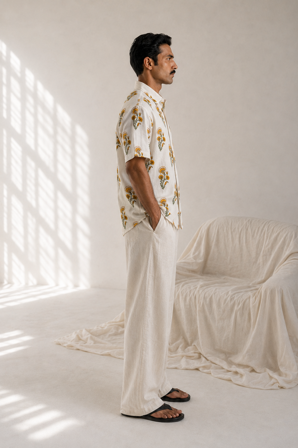 Yellow Kali Floral Oversized Shirt