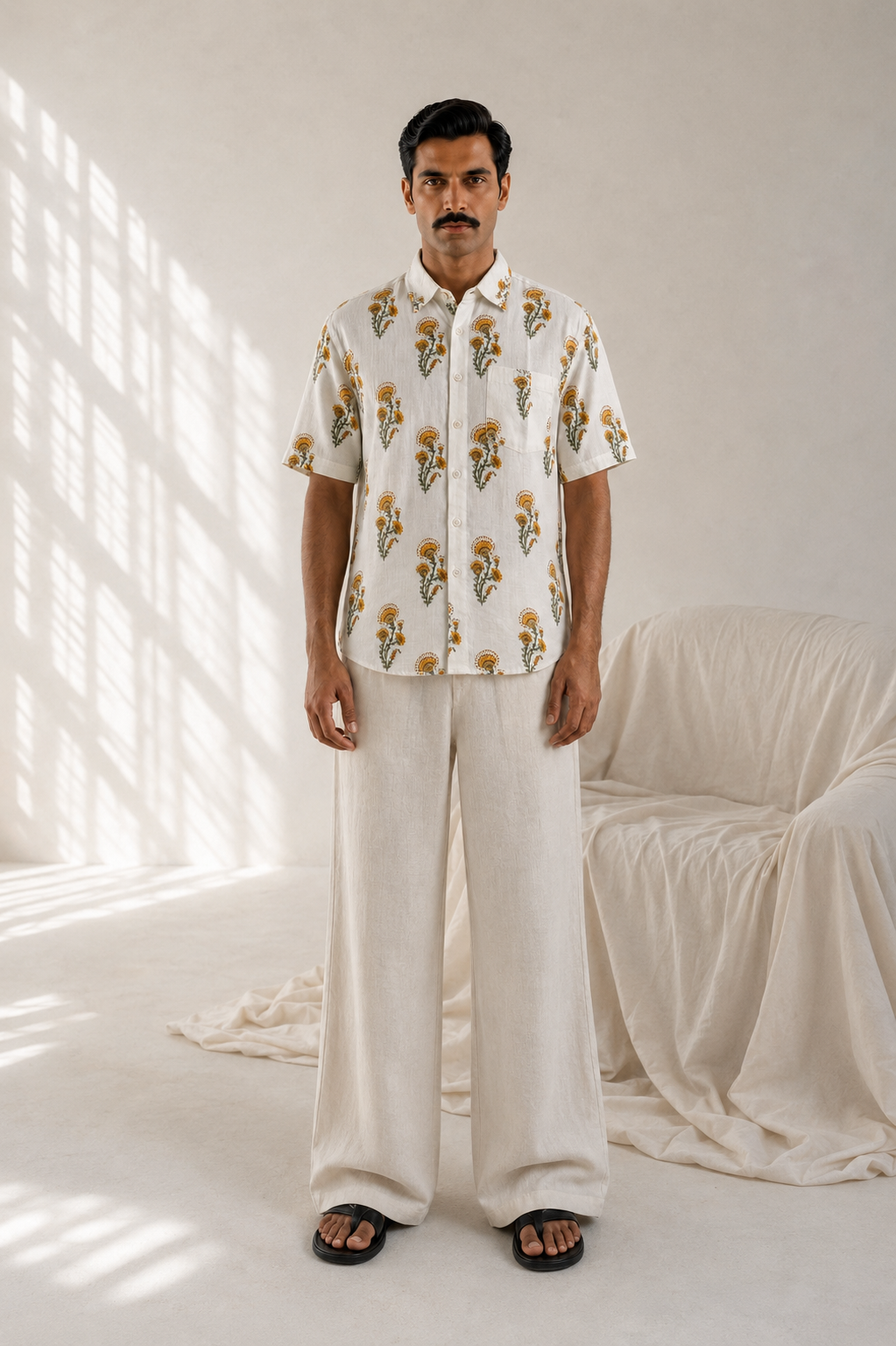 Yellow Kali Floral Oversized Shirt
