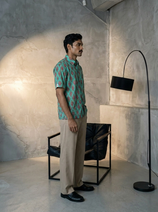 Green Kohinoor Oversized Shirt