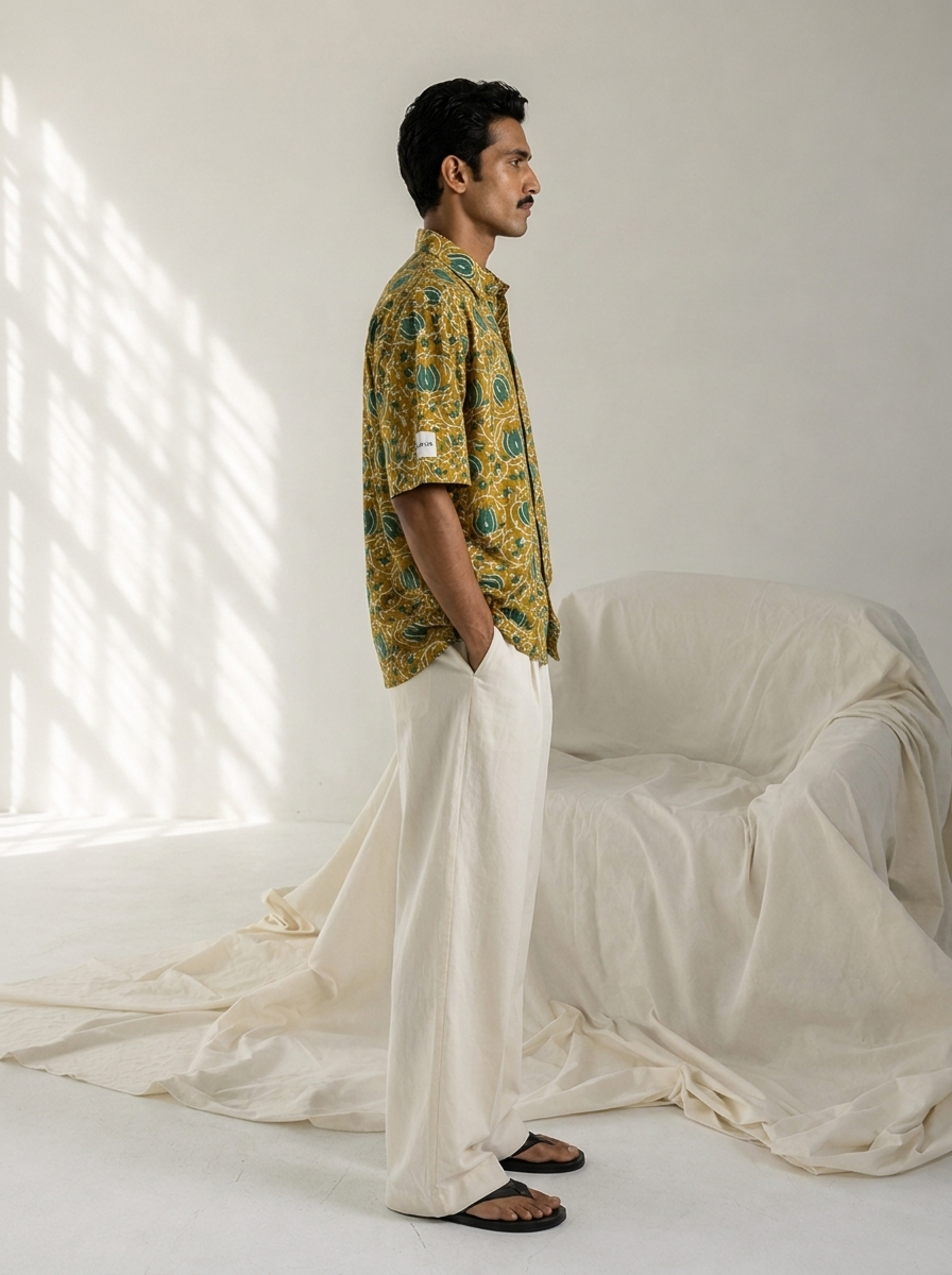 Mustard Green Oversized Shirt