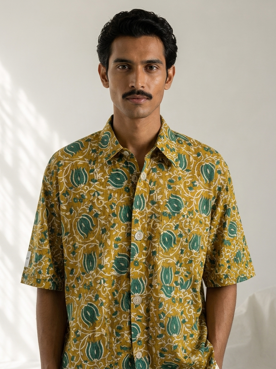 Mustard Green Oversized Shirt